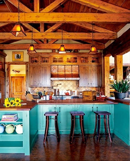 teal kitchen